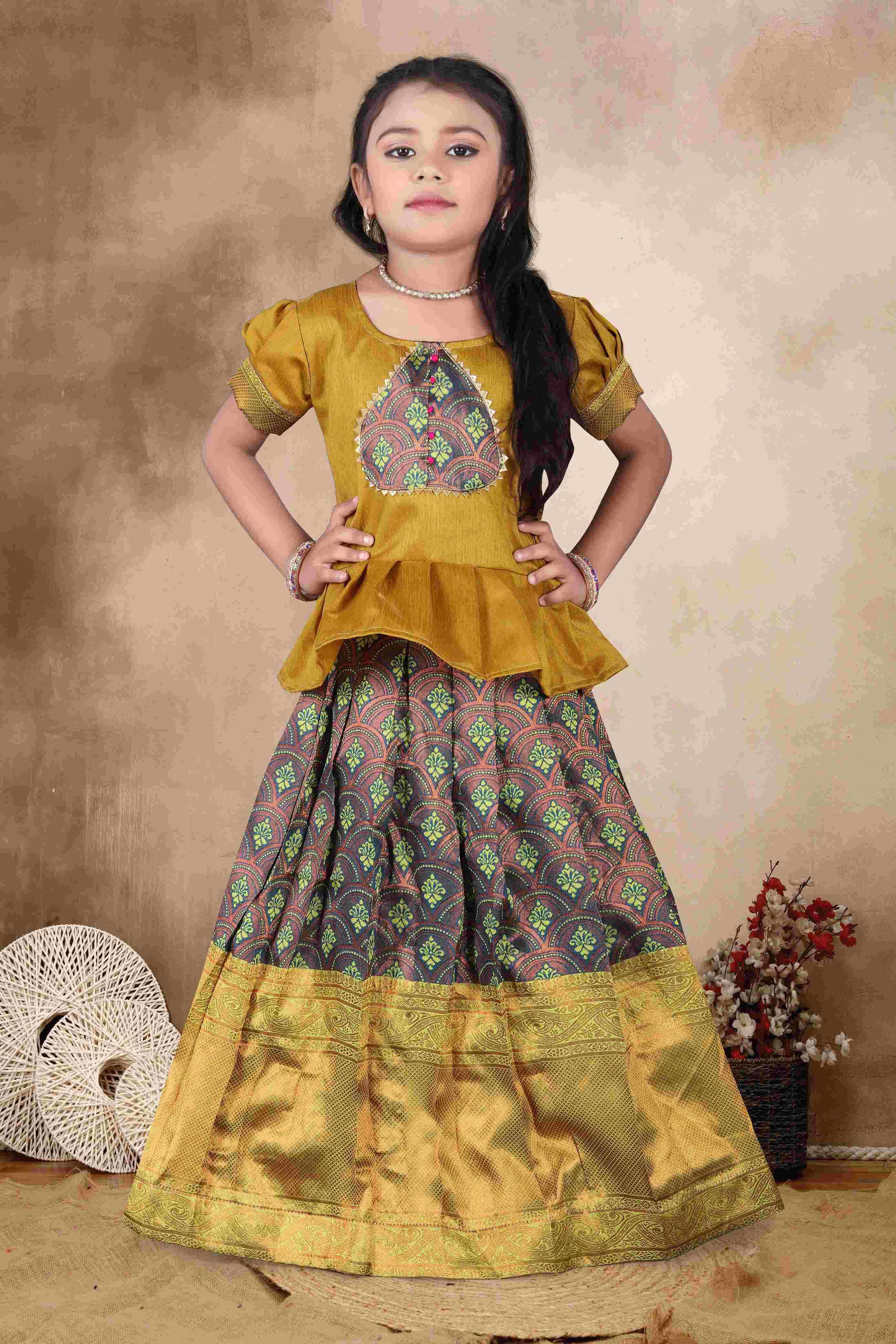 YNF PAITHANI SILKRIN115 REF01KIDS WEAR  WHOLESALE KIDS KIDS CHOLI BABY GIRL LEHENGA MANUFACTURER- Kapda Export