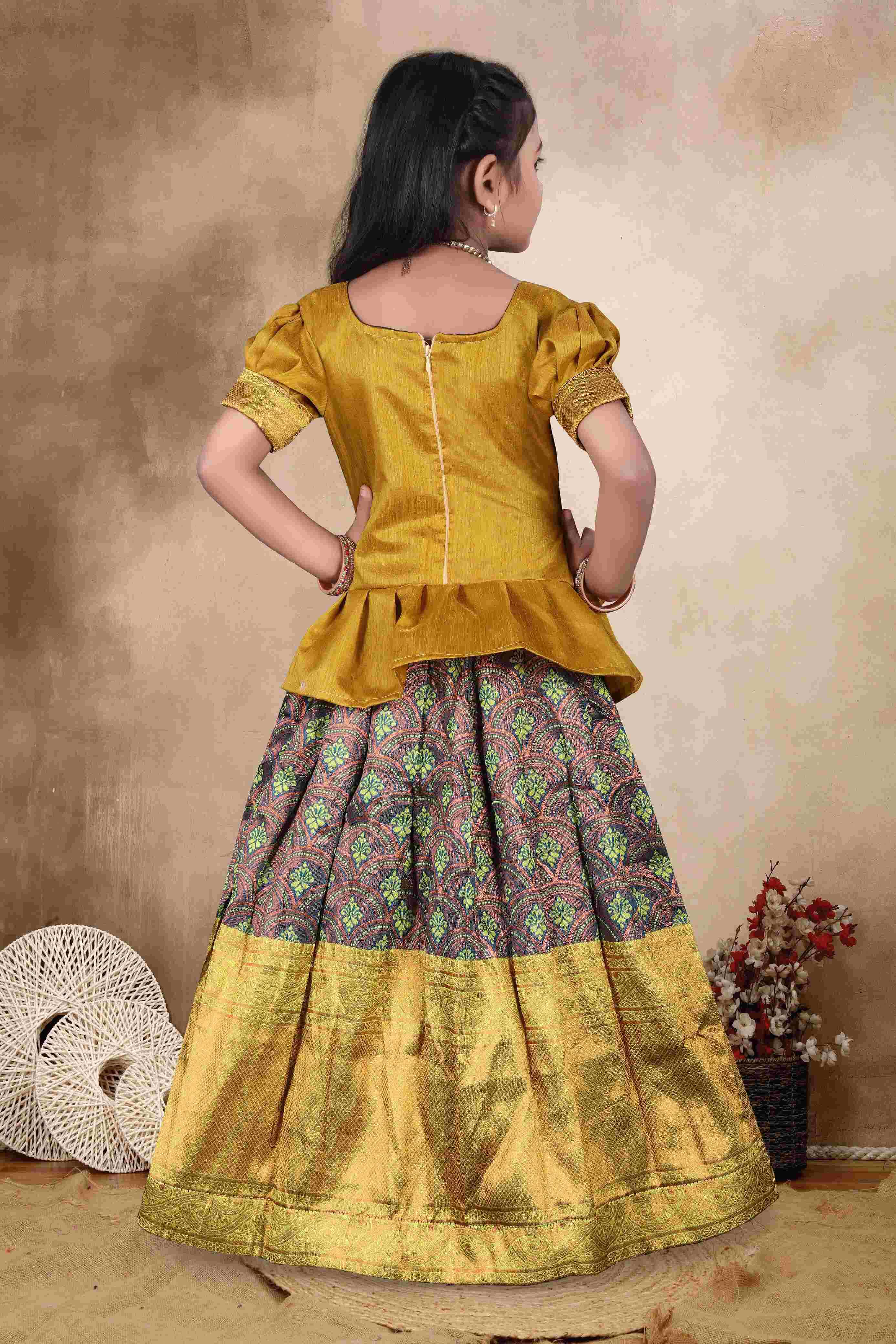 YNF PAITHANI SILKRIN115 REF01KIDS WEAR  WHOLESALE KIDS KIDS CHOLI BABY GIRL LEHENGA MANUFACTURER- Kapda Export