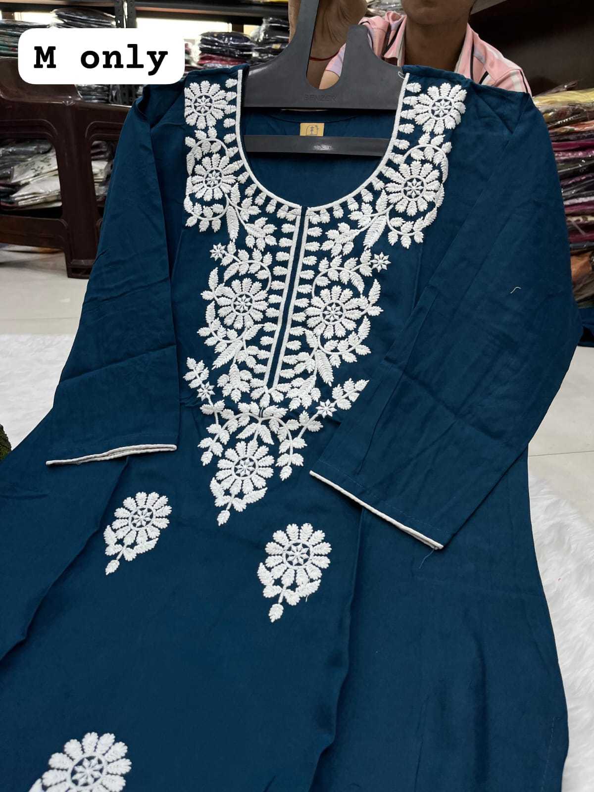 YNF RAYON KESH258 VDA99 KURTI WHOLESALE DESIGNER RAYON LUCKNOWI KURTI MANUFACTURER- Kapda Export