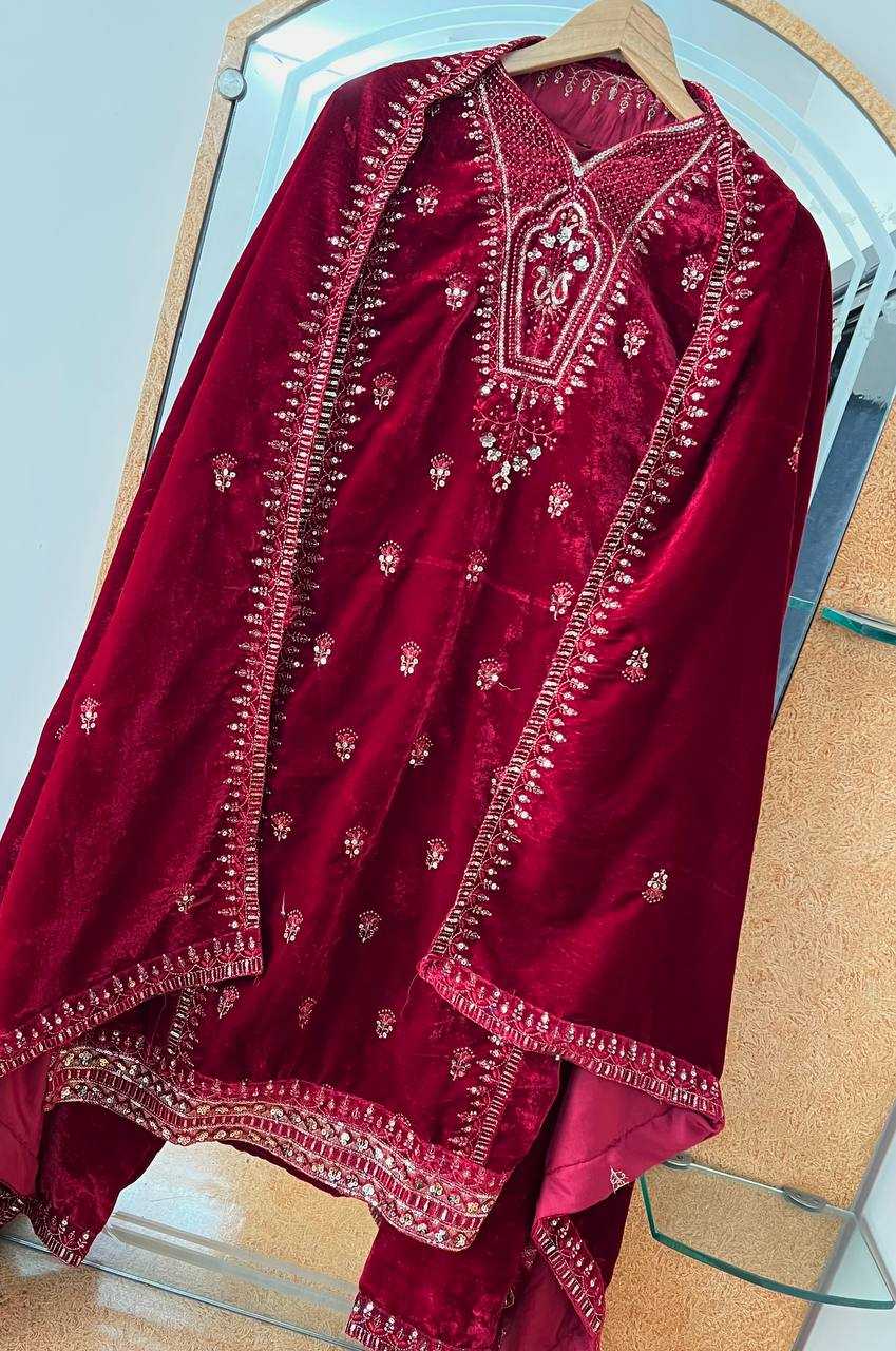 YNF VELVET KESH399 3132 SUITS & DRESSES WHOLESALE HIGH-LOW WEDDING EID SUITS MANUFACTURER- Kapda Export