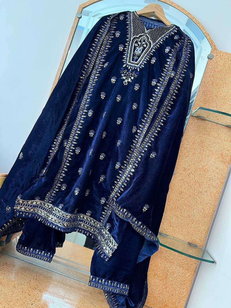 YNF VELVET KESH399 3132 SUITS & DRESSES WHOLESALE HIGH-LOW WEDDING EID SUITS MANUFACTURER- Kapda Export