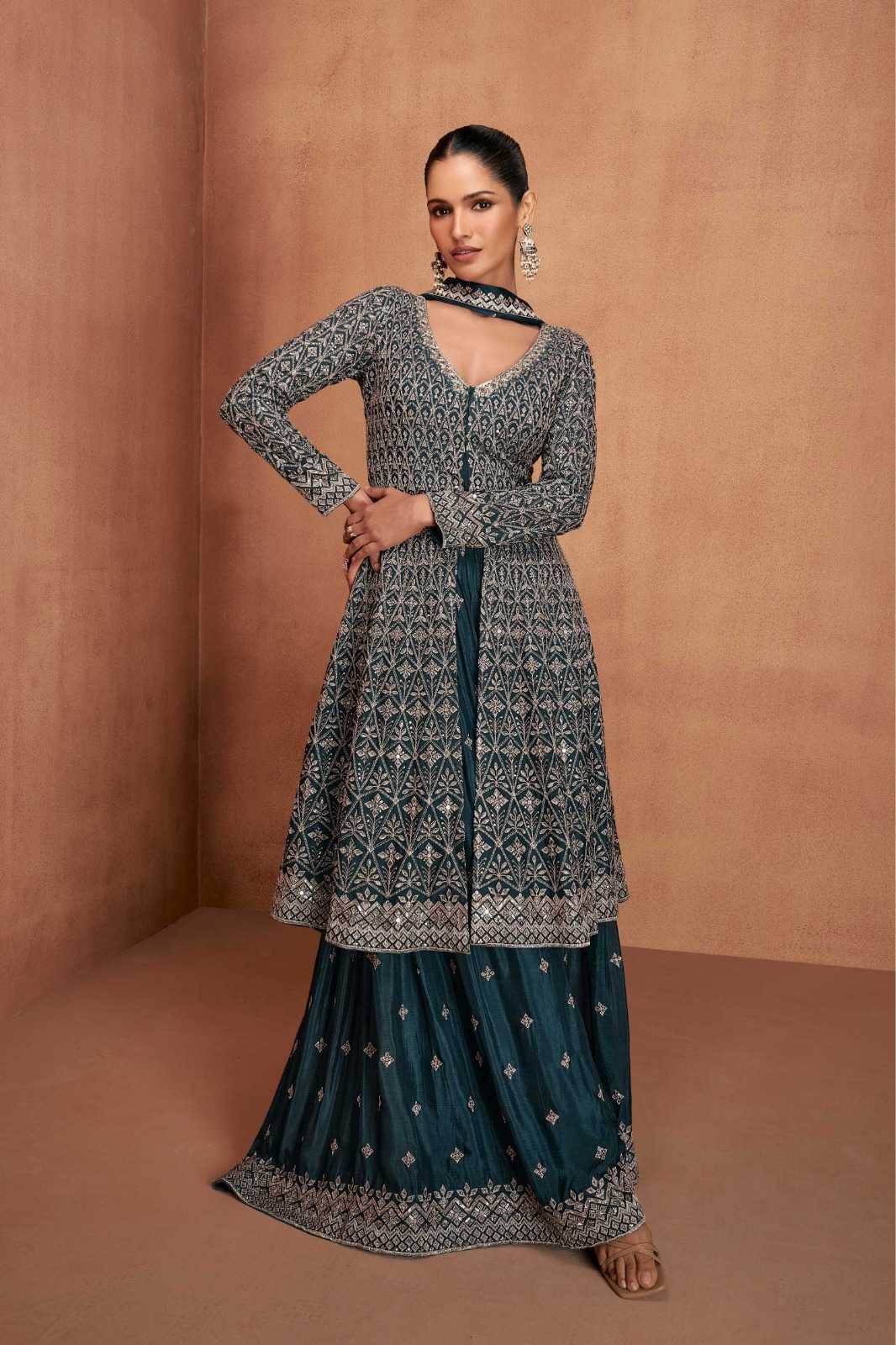 Ynf Chinon RIN184 Gulkayra Designer-VIANA Suits & Dresses Rakhi Collections Festive Collections Wholesale Sharara Salwar Suits Party wear suits Wedding Suits Manufacturer- Kapda Export