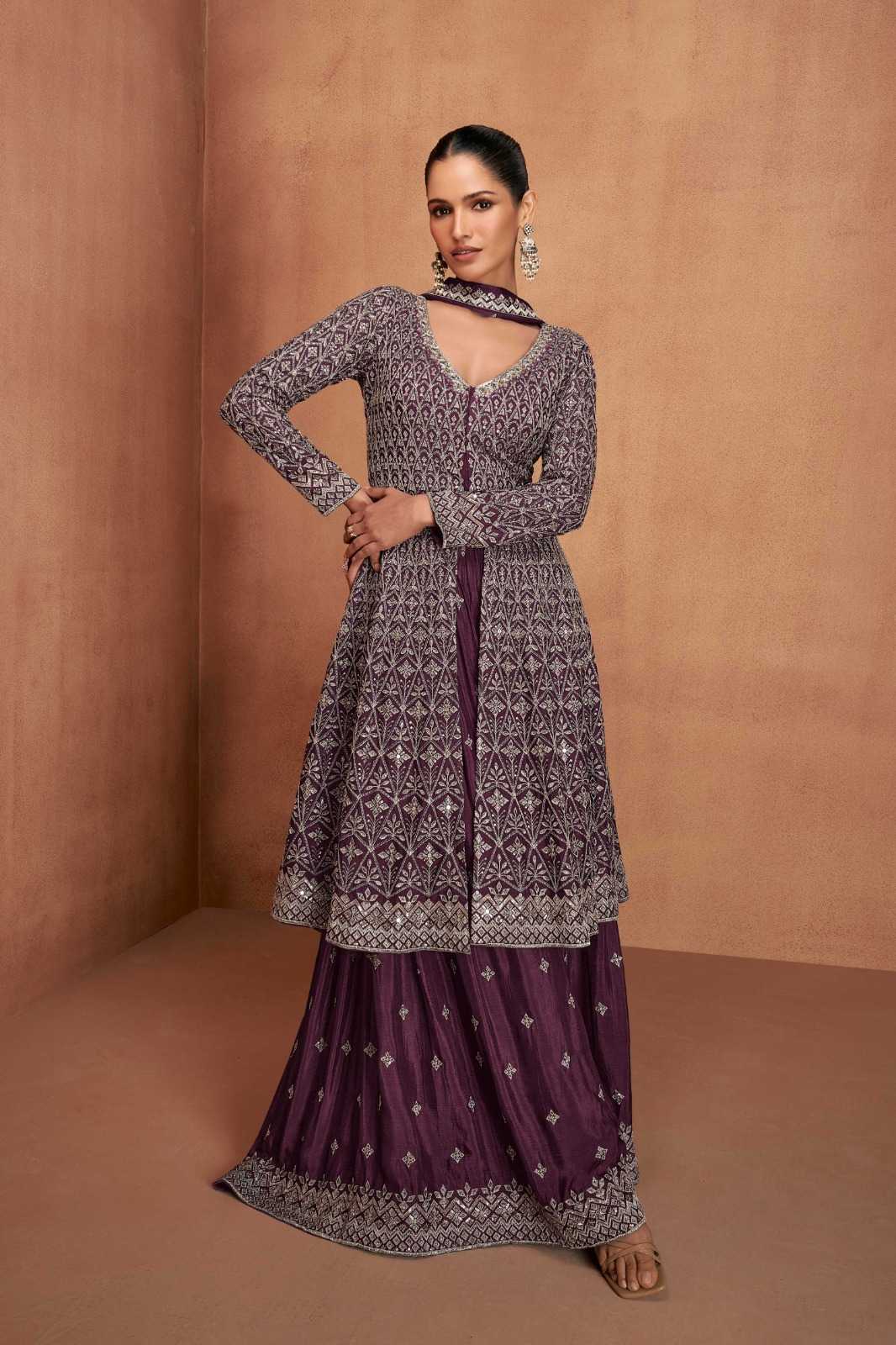 Ynf Chinon RIN184 Gulkayra Designer-VIANA Suits & Dresses Rakhi Collections Festive Collections Wholesale Sharara Salwar Suits Party wear suits Wedding Suits Manufacturer- Kapda Export