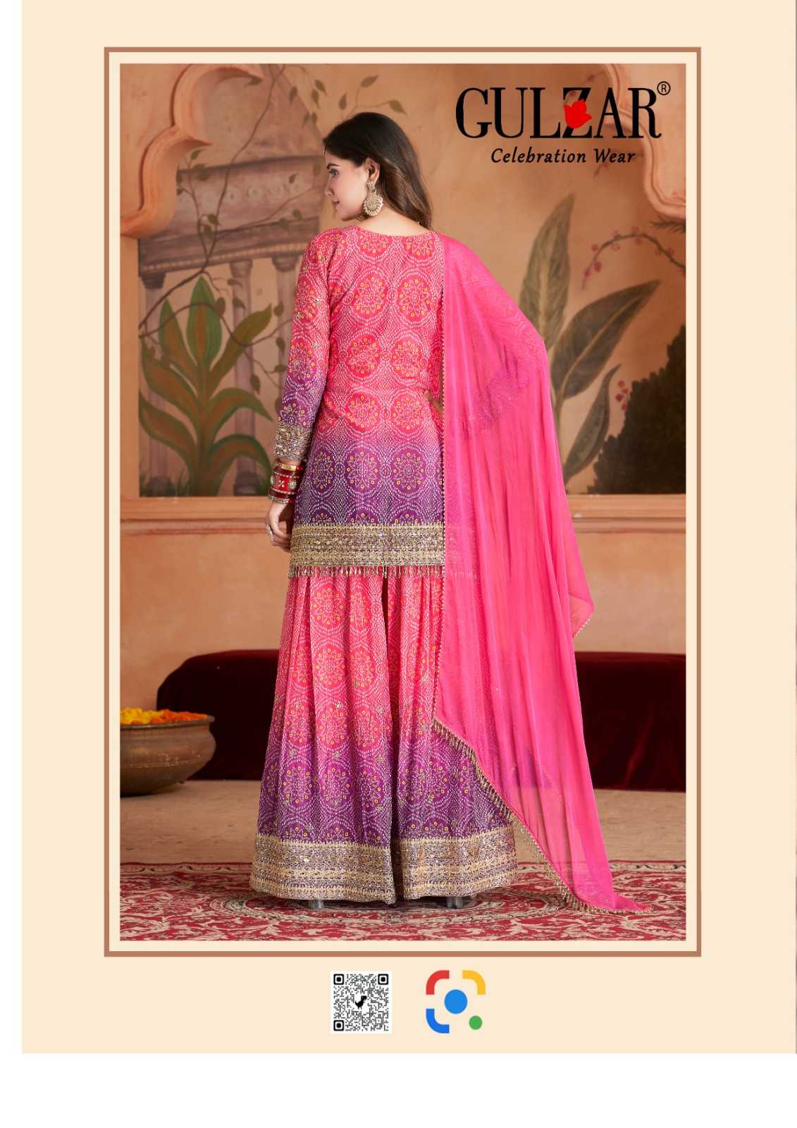 Ynf Chinon RIN184 Gulzar-Rangeela Suits & Dresses Diwali Collections Festive Collections Wholesale Sharara Salwar Suits Palazzo Suit Bandhani Suits Manufacturer- Kapda Export