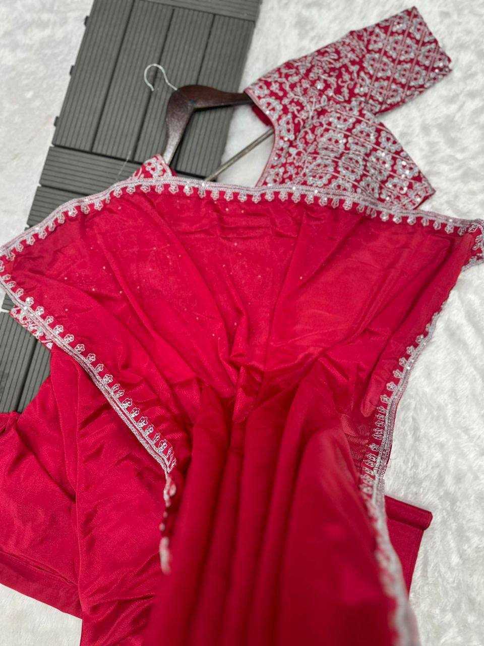 Ynf Chinon RIN187 642 Sarees Wedding Collections Festive Collections Wholesale Ready To Wear Sarees Embroidered Sarees Saree with Belt Manufacturer- Kapda Export