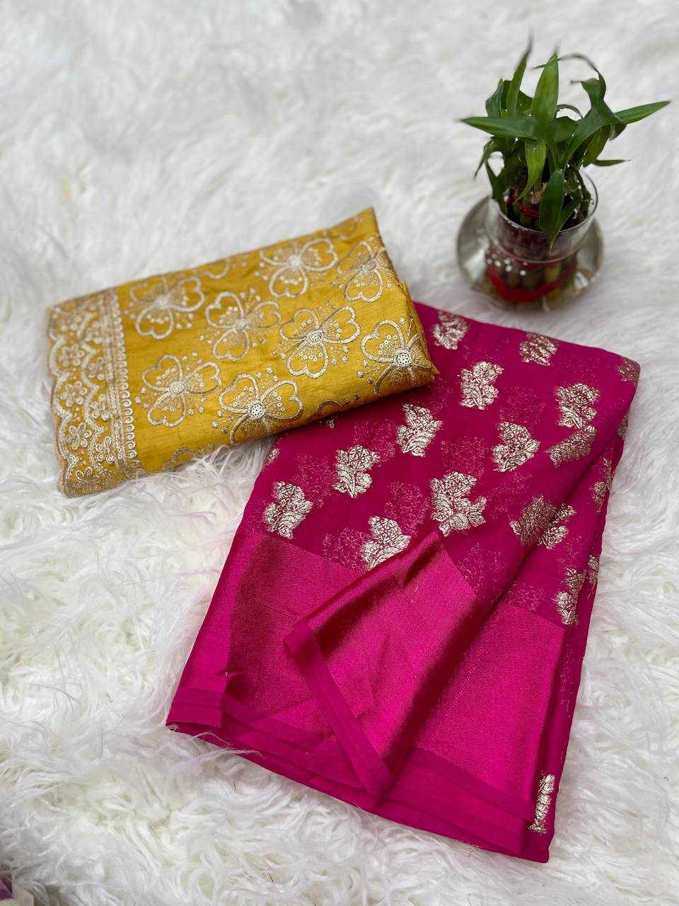 Ynf Georgette RIN124 Satin Rose Blouse Sarees Onam Sarees Festive Collections Wholesale Party Wear Sarees Georgette Sarees Viscose Saree Manufacturer- Kapda Export