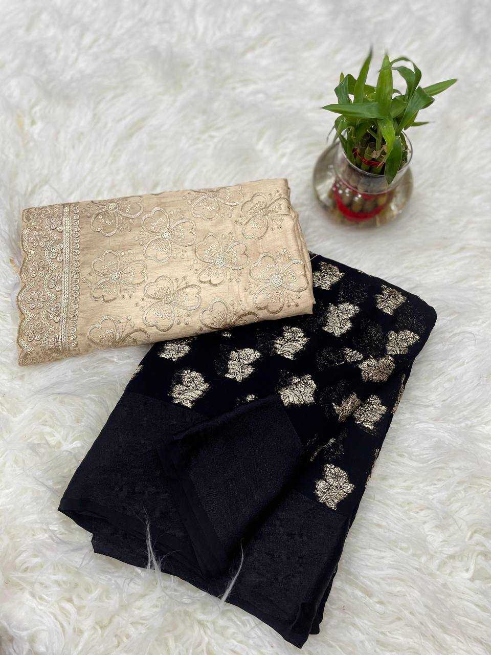 Ynf Georgette RIN124 Satin Rose Blouse Sarees Onam Sarees Festive Collections Wholesale Party Wear Sarees Georgette Sarees Viscose Saree Manufacturer- Kapda Export