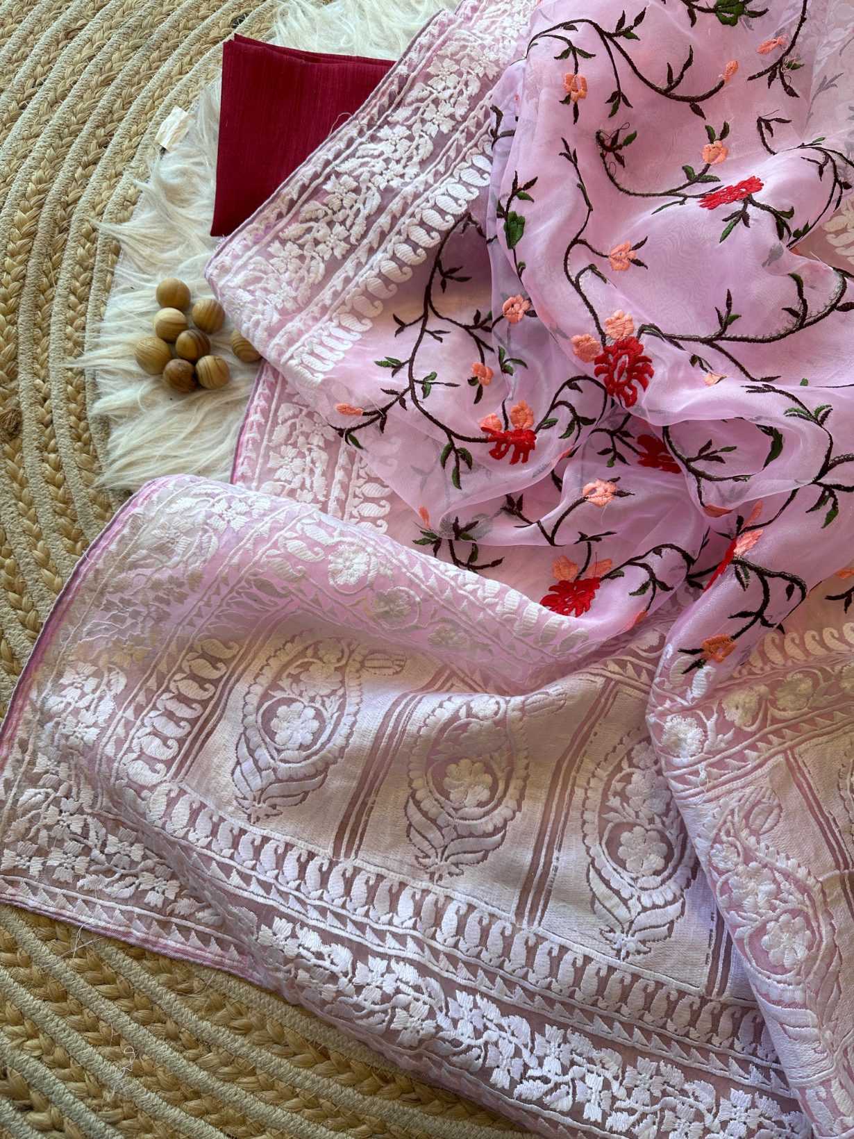 Ynf Organza Silk KESH106 Shrii Sarees Silk Sarees Festive Collections Wholesale Organza Sarees Embroidered Sarees Chikan Sarees Manufacturer- Kapda Export