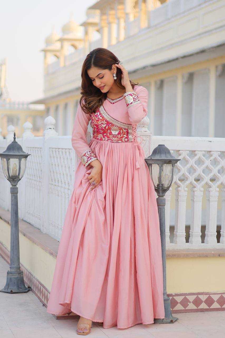 Ynf Pure Chiffon KESH126 076 Gowns Wholesale Fancy Gowns Long Gowns Chiffon Gowns Manufacturer- Kapda Export