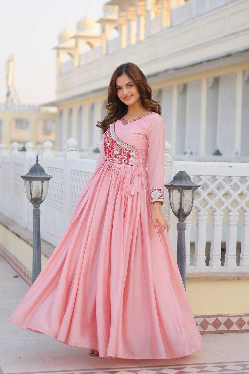 Ynf Pure Chiffon KESH126 076 Gowns Wholesale Fancy Gowns Long Gowns Chiffon Gowns Manufacturer- Kapda Export