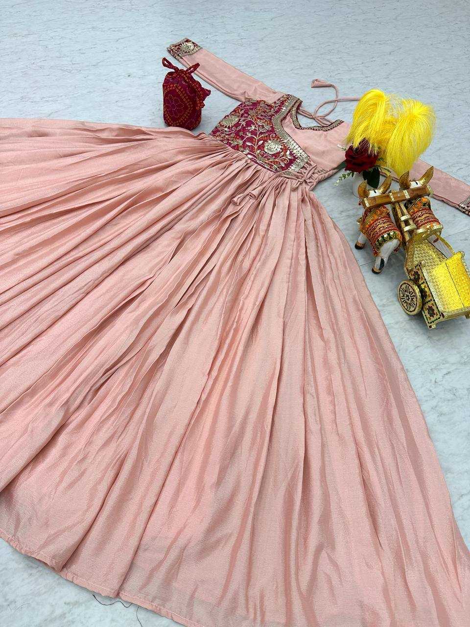 Ynf Pure Chiffon KESH126 076 Gowns Wholesale Fancy Gowns Long Gowns Chiffon Gowns Manufacturer- Kapda Export