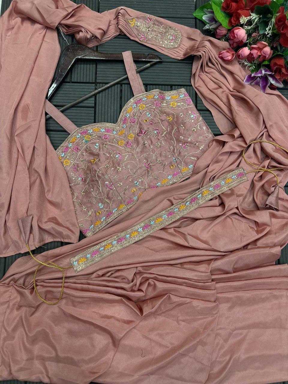 Ynf Rangoli Silk RIN170 ST-1078 Sarees Wedding Collections Festive Collections Wholesale Ready To Wear Sarees Embroidered Sarees Saree with Belt Manufacturer- Kapda Export