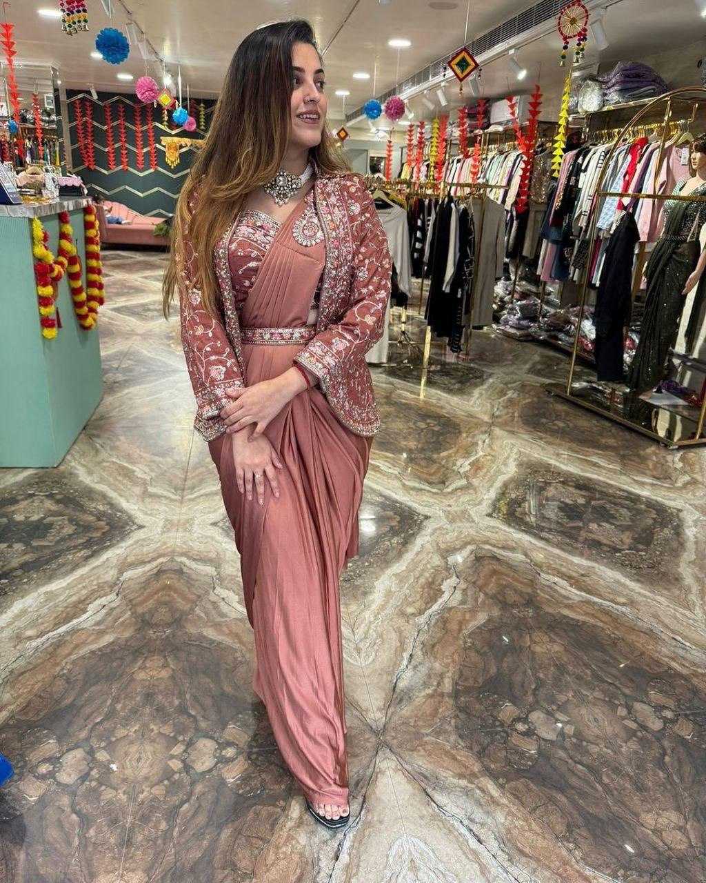 Ynf Rangoli Silk RIN170 ST-1078 Sarees Wedding Collections Festive Collections Wholesale Ready To Wear Sarees Embroidered Sarees Saree with Belt Manufacturer- Kapda Export