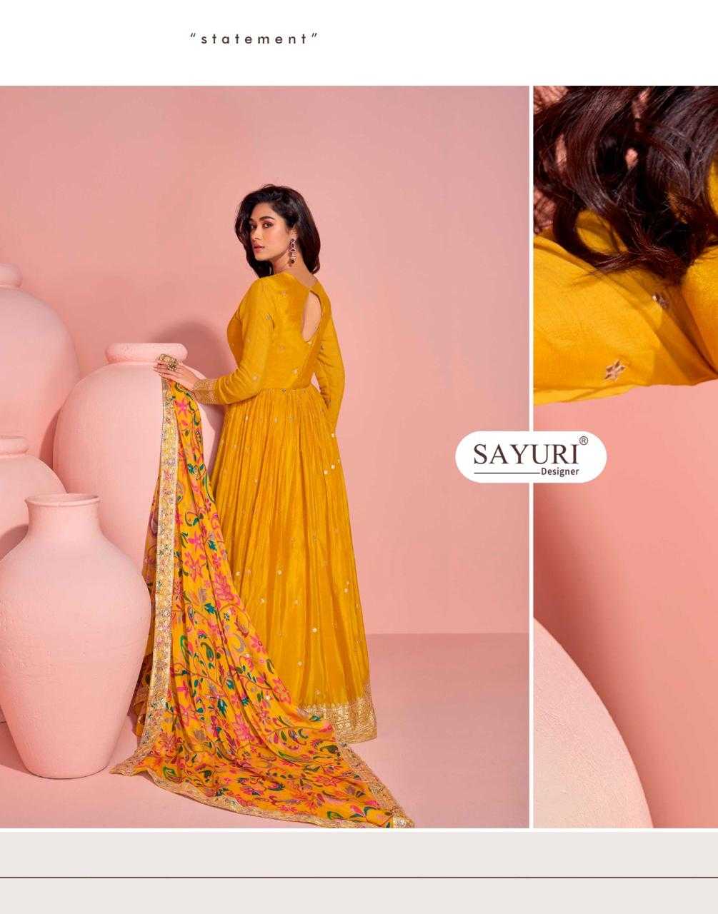 Ynf Chinon Silk RIN184 SAYURI DESIGNER-MAYURI Suits & Dresses Rakhi Collections Festive Collections Wholesale Party wear suits Silk Suits Embroidered Suits Manufacturer- Kapda Export