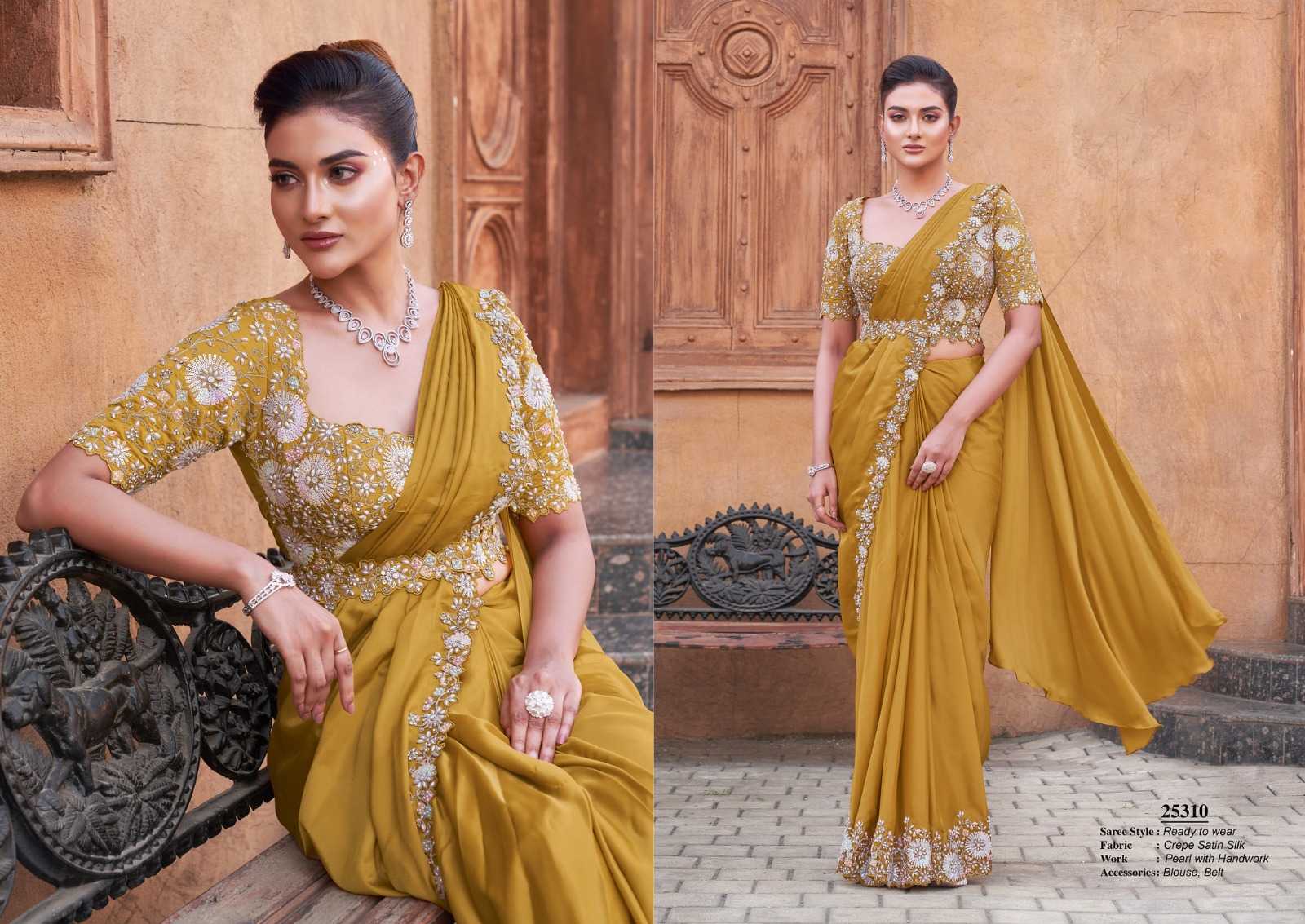 Ynf Satin Silk RIN184 MAHOTSAV-LUNA Sarees Rakhi Collections Festive Collections Wholesale Ready To Wear Sarees Hand Work Sarees Satin Sarees Manufacturer- Kapda Export