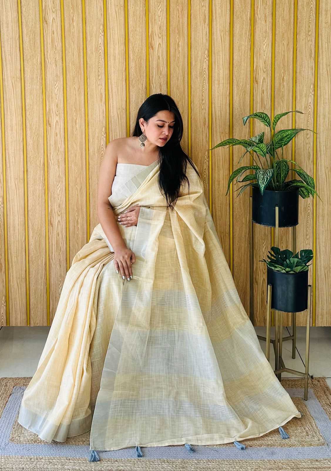 Ynf Cotton RIN183 GRIVA Sarees Rakhi Collections Festive Collections Wholesale Fancy Sarees Cotton Linen Sarees Casual Sarees Manufacturer- Kapda Export