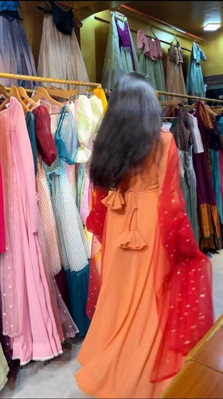 Ynf Georgette RIN157 2894 Gowns Diwali Collections Festive Collections Wholesale Fancy Gowns Party Gowns Georgette Gown Manufacturer- Kapda Export