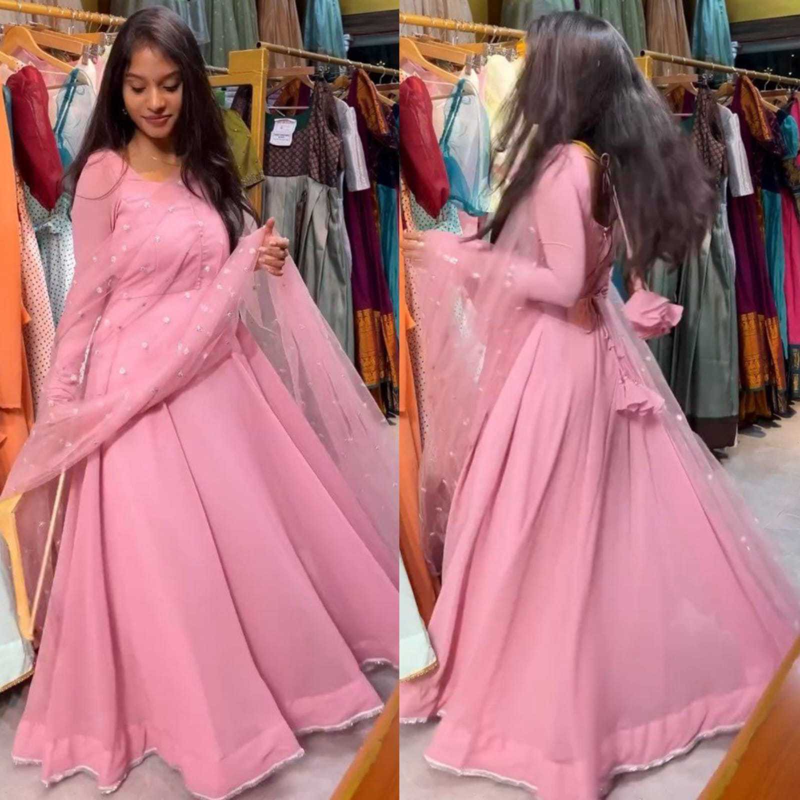 Ynf Georgette RIN157 2894 Gowns Diwali Collections Festive Collections Wholesale Fancy Gowns Party Gowns Georgette Gown Manufacturer- Kapda Export