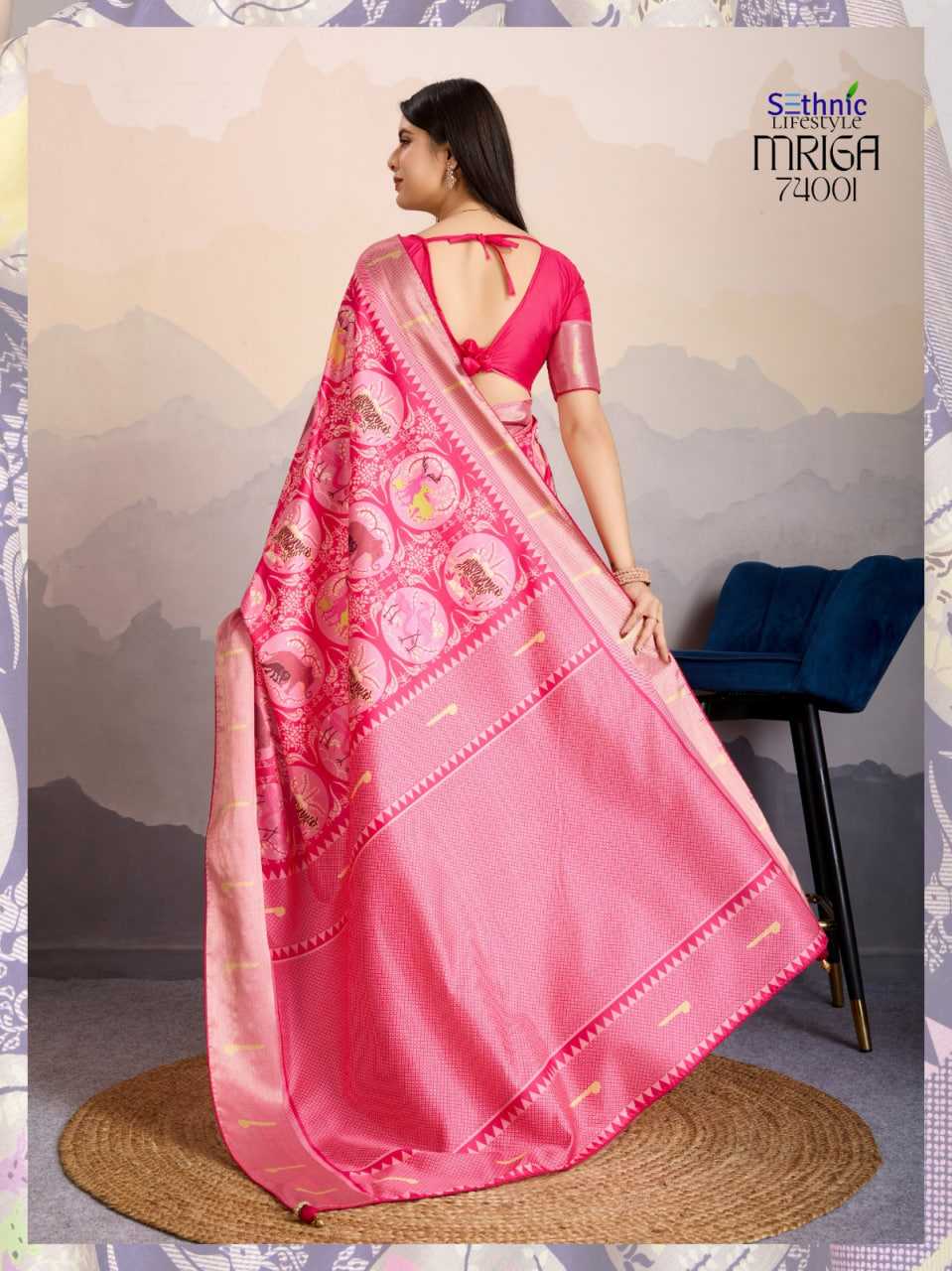 Ynf Satin RIN184 Sethnic Lifestyle-Mriga Patolsi Sarees Diwali Collections Festive Collections Wholesale Party Wear Sarees Fancy Sarees Printed Sarees Manufacturer- Kapda Export