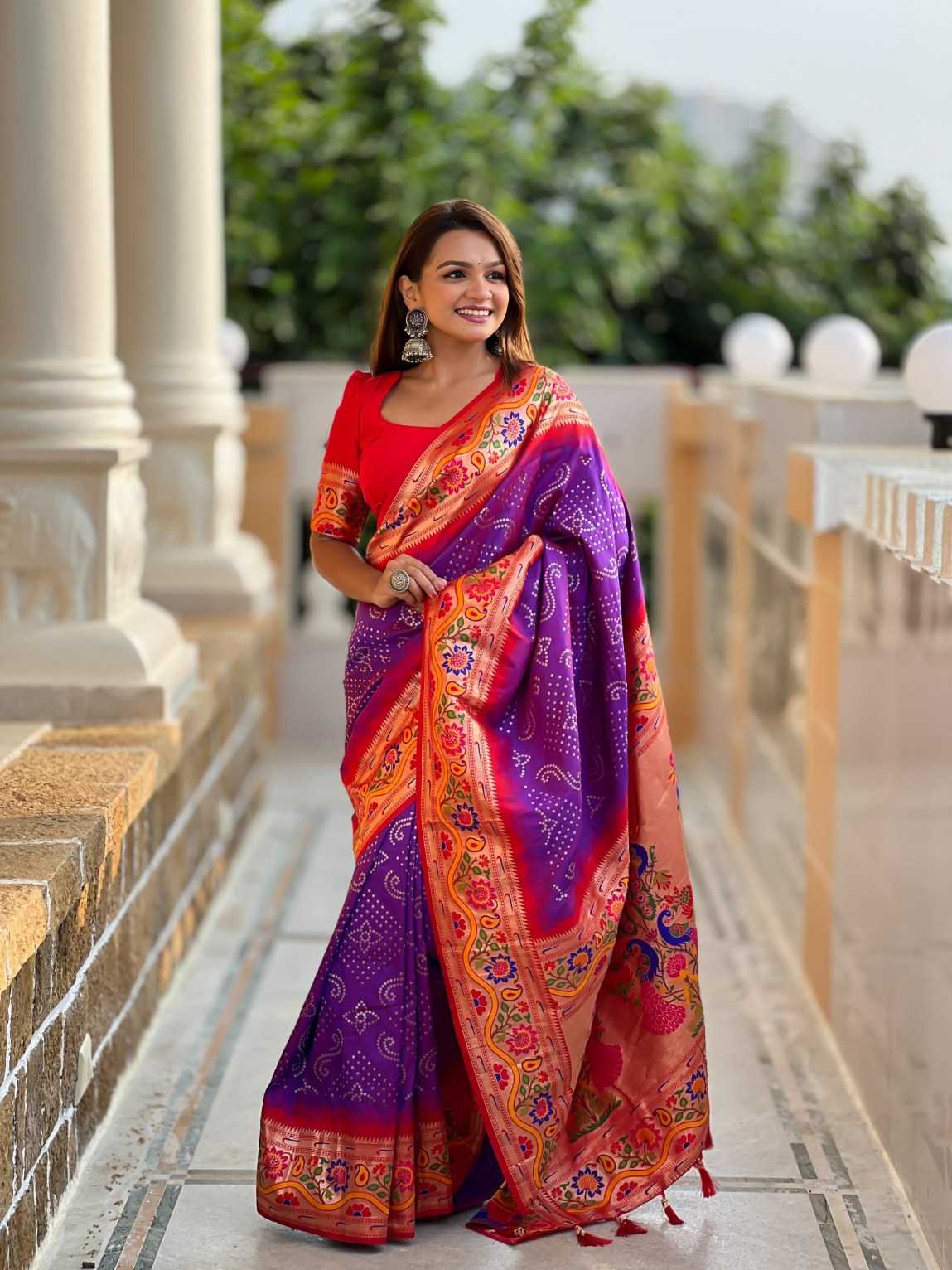 Ynf Paithani Silk KESH700 Bandhani Paithani Silk Sarees Wholesale Paithani Sarees Soft Silk Sarees Designer Silk Sarees Manufacturer- Kapda Export