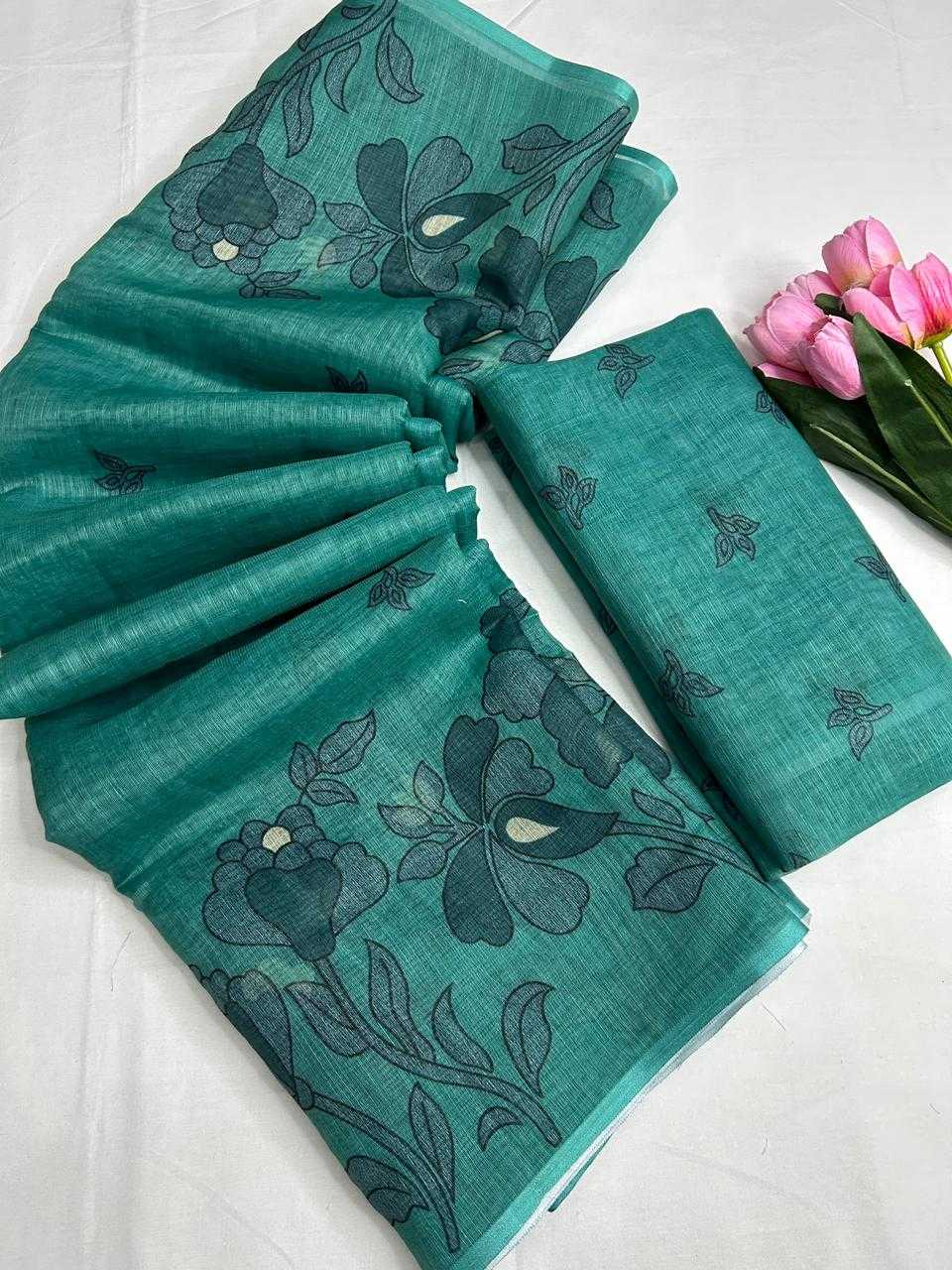 Ynf Linen KESH690 301 Ragini Sarees Wholesale Designer Sarees Printed Sarees Linen Sarees Manufacturer- Kapda Export