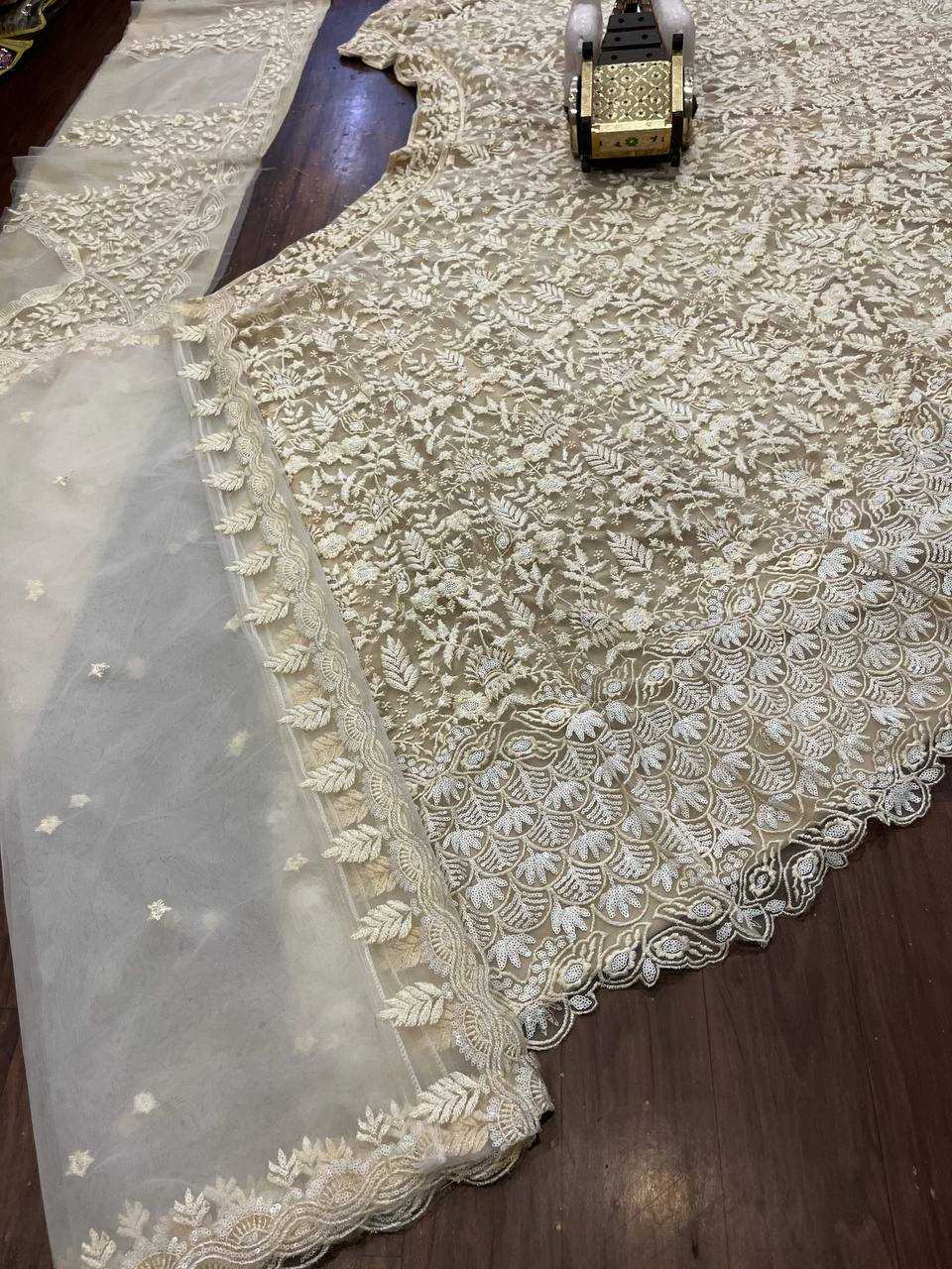 YNF BUTTERFLY NET RIN108 1638 LEHENGAS WHOLESALE FANCY NET FANCY EMBROIDERED LEHENGAS MANUFACTURER