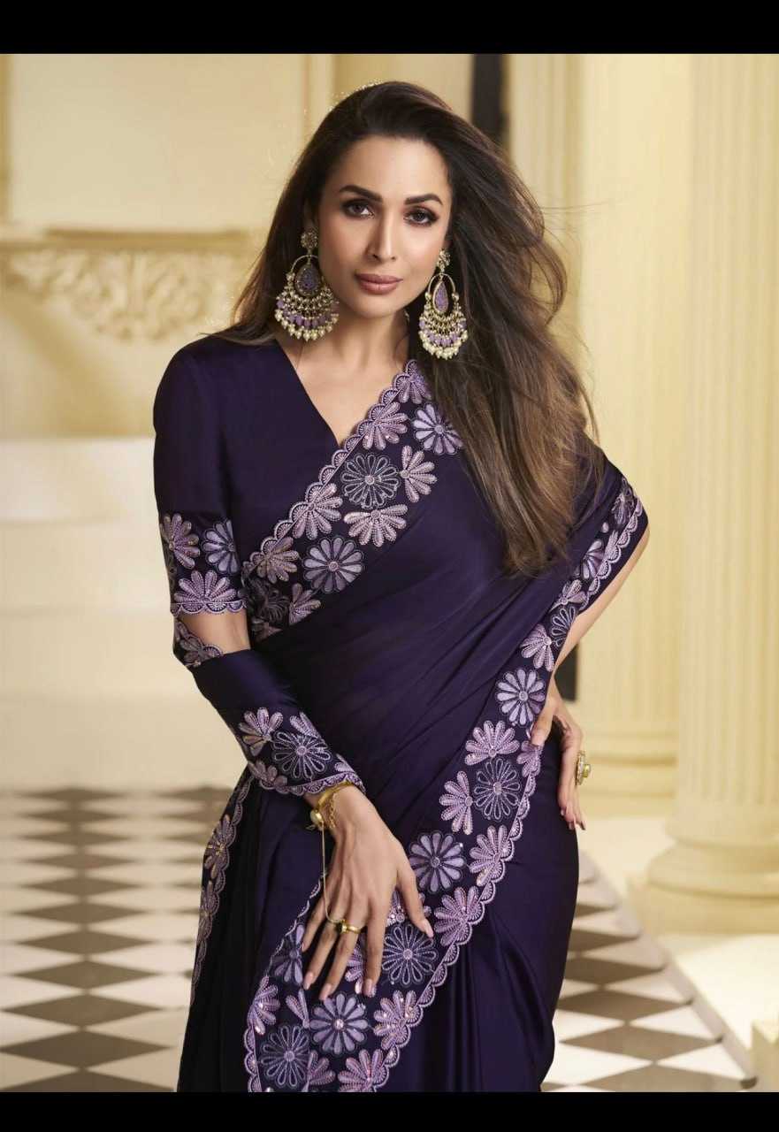 YNF BLOOMING RIN151 5379 SAREES BOLLYWOOD COLLECTIONS WHOLESALE SEQUIN EMBROIDERED LACE BORDER MALAIKA ARORA SAREES MANUFACTURER