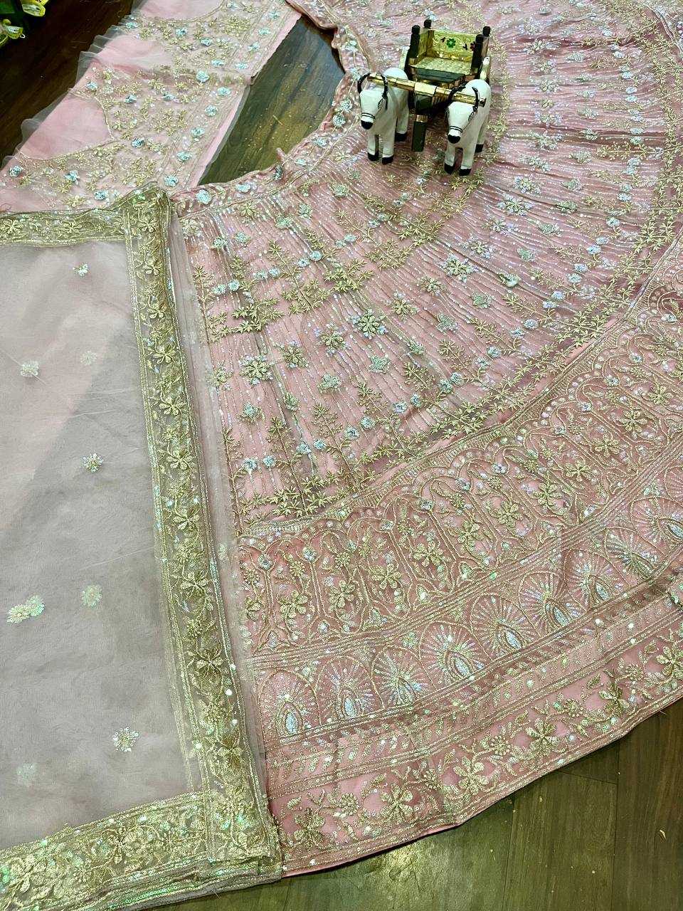 YNF BUTTERFLY NET RIN108 1652 LEHENGAS WHOLESALE WEDDING NET FANCY EMBROIDERED LEHENGAS MANUFACTURER