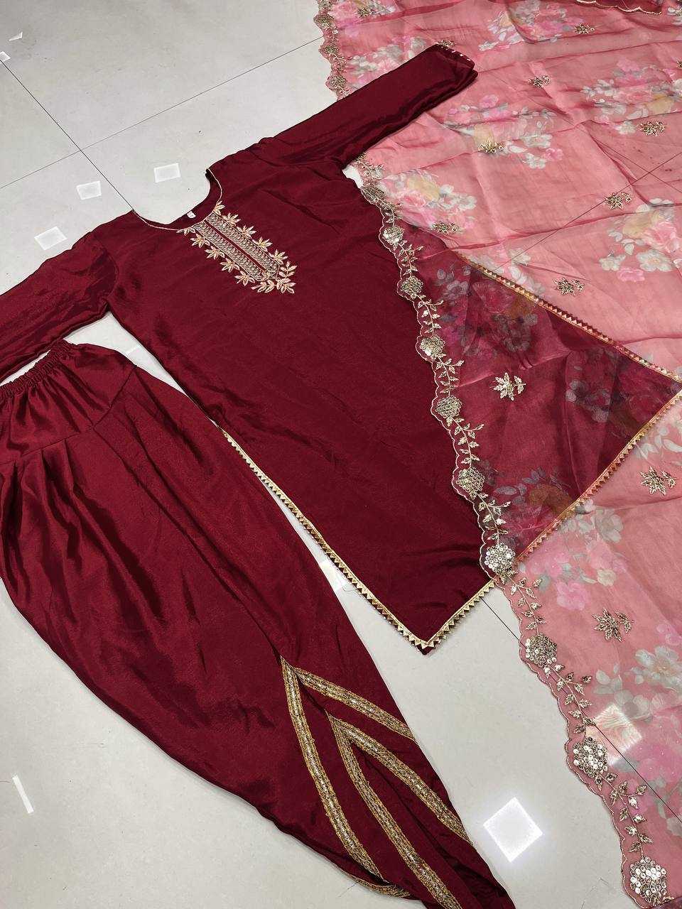 YNF CHINON SILK KESH149 1281 SUITS & DRESSES WHOLESALE EMBROIDERY LADIES SALWAR LADIES SILK DHOTI SALWAR PUNJABI SUITS MANUFACTURER