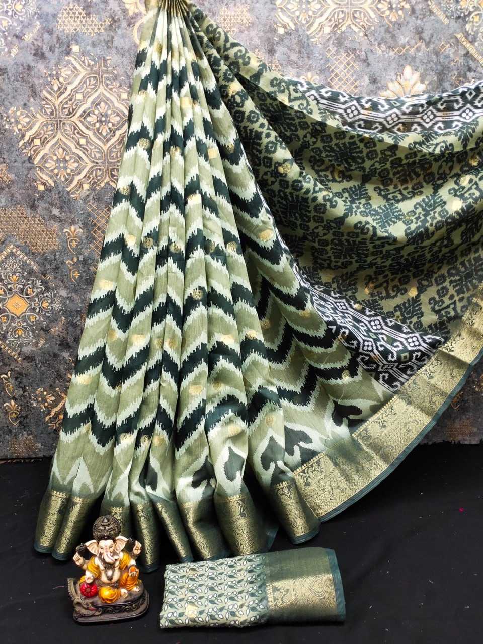 YNF COTTON RIN183 RENUKA SAREES WHOLESALE PRINTED COTTON LINENE LEHERIYA ZARI BORDER SAREES MANUFACTURER