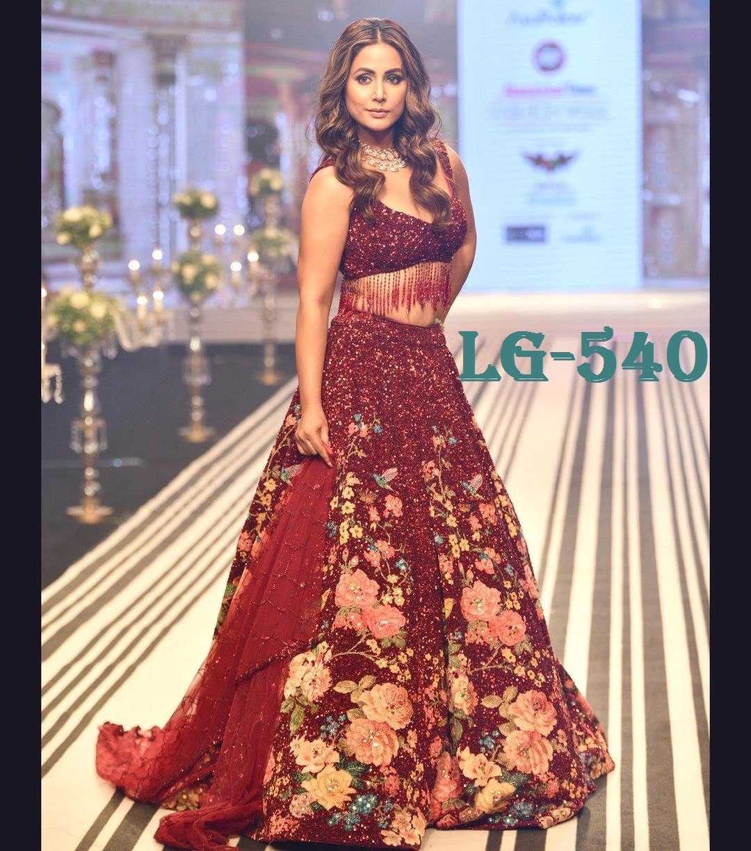 YNF GEORGETTE RIN141 540 LEHENGAS WHOLESALE DESIGNER FANCY CELEBRITY WEDDING EMBROIDERED LEHENGAS MANUFACTURER