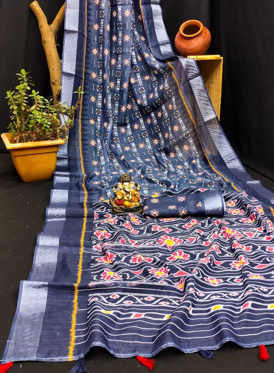 YNF LINEN RIN183 SUNDARI SAREES WHOLESALE PRINTED LADIES IKKAT SAREES MANUFACTURER 