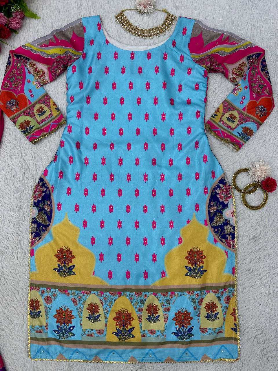 YNF SATIN SILK RIN169 - 5608 KURTI WHOLESALE DESIGNER,FANCY,PRINTED SILK KURTI MANUFACTURER