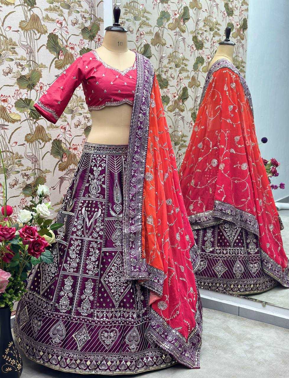 YNF SILK RIN114 5038 LEHENGAS WHOLESALE TRADITIONAL SILK CELEBRITY EMBROIDERED BOLLYWOOD LEHENGAS  MANUFACTURER