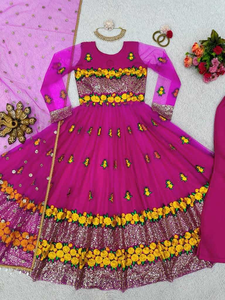 YNF SOFT NET RIN133 1386 GOWNS WHOLESALE FANCY ANARKALI LONG NET GOWNS MANUFACTURER