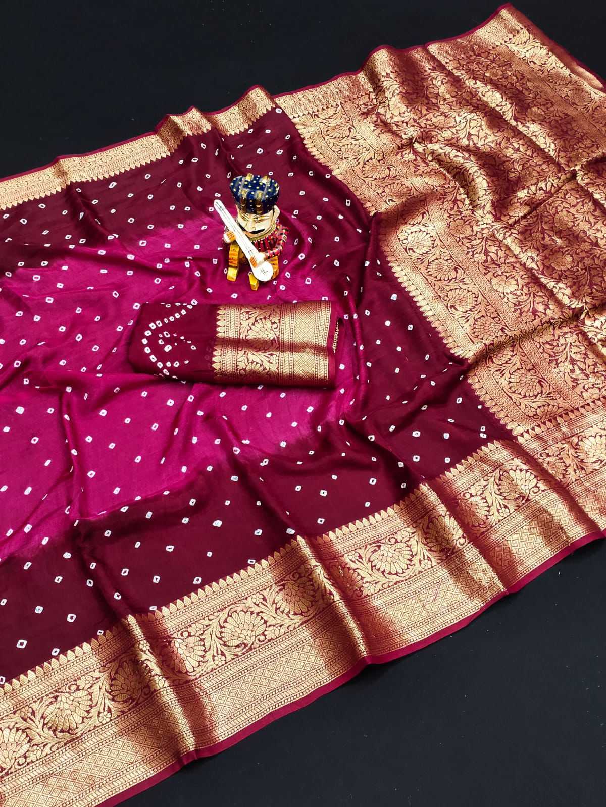 YNF BANDHANI SILK KESH194 Kanjivaram SILK SAREES WHOLESALE PRINTED BANDHANI BANDHEJ KANCHIPURAM ZARI BORDER SAREES MANUFACTURER