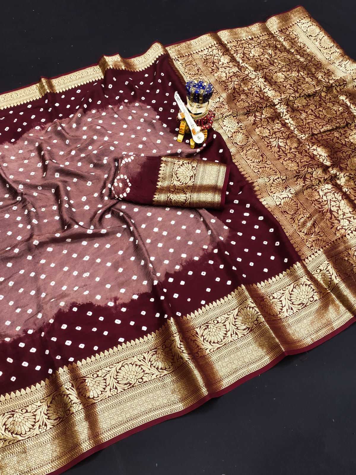 YNF BANDHANI SILK KESH194 Kanjivaram SILK SAREES WHOLESALE PRINTED BANDHANI BANDHEJ KANCHIPURAM ZARI BORDER SAREES MANUFACTURER