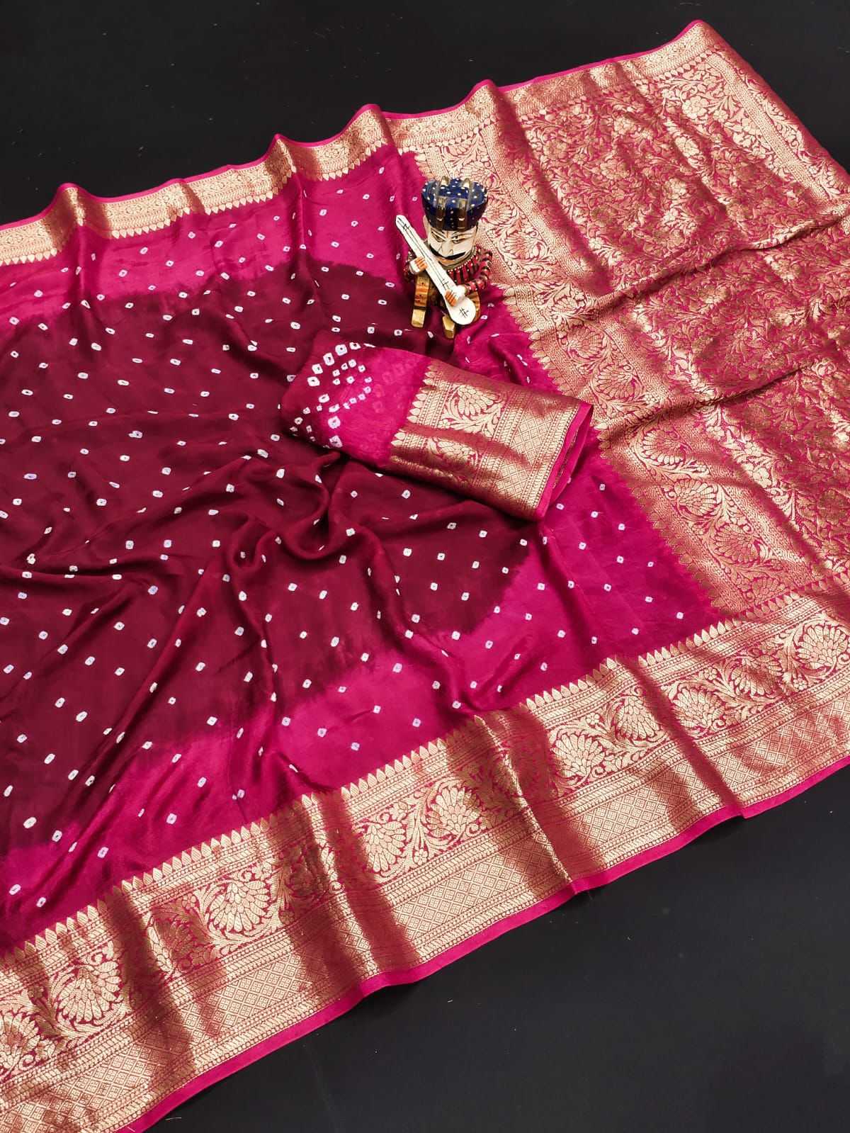 YNF BANDHANI SILK KESH194 Kanjivaram SILK SAREES WHOLESALE PRINTED BANDHANI BANDHEJ KANCHIPURAM ZARI BORDER SAREES MANUFACTURER