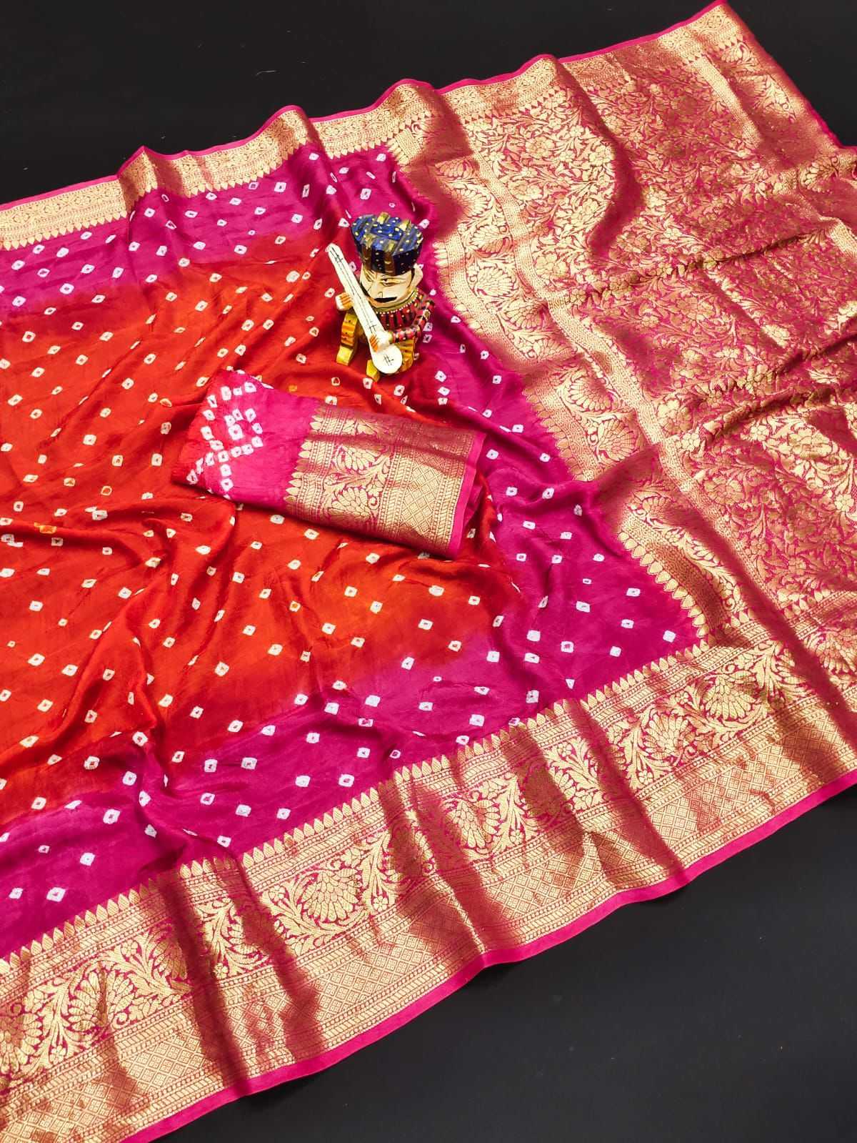 YNF BANDHANI SILK KESH194 Kanjivaram SILK SAREES WHOLESALE PRINTED BANDHANI BANDHEJ KANCHIPURAM ZARI BORDER SAREES MANUFACTURER