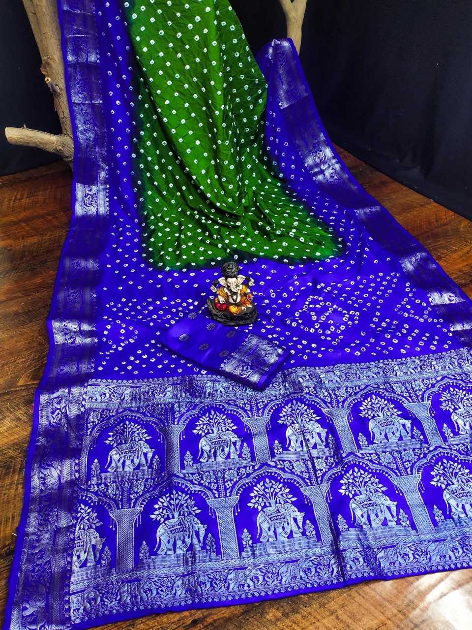 YNF BANDHANI SILK RIN183 VAHINI SAREES WHOLESALE PRINTED BANDHANI BANDHEJ ZARI BORDER SAREES MANUFACTURER