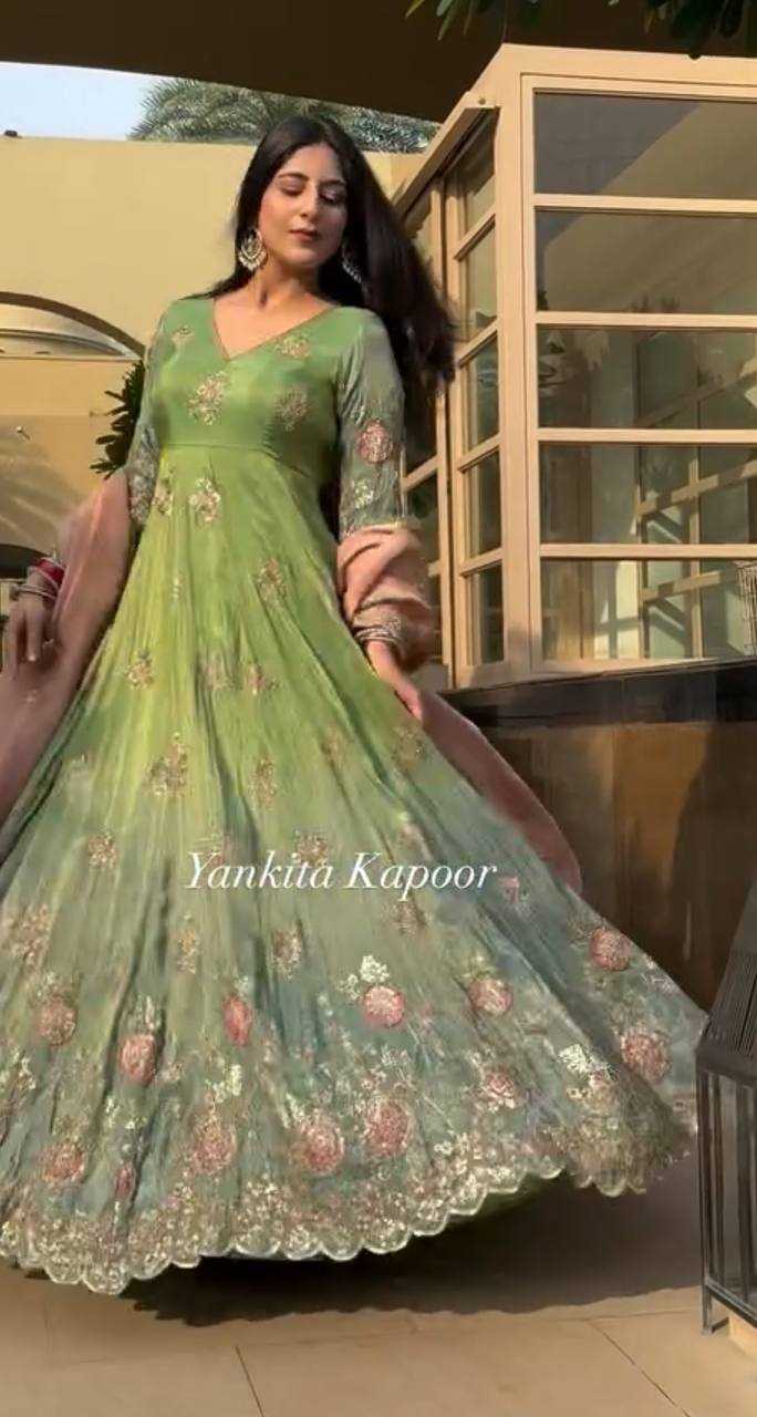 YNF CHINON KESH119 017 GOWNS WHOLESALE EMBROIDERY ANARKALI LONG WORK GOWNS MANUFACTURER