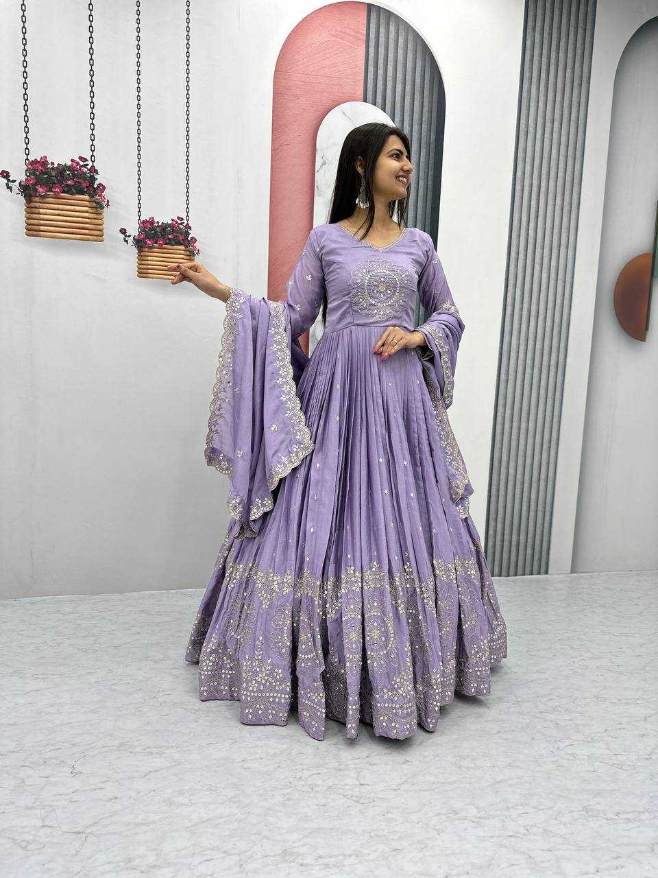 YNF CHINON KESH119 018 GOWNS WHOLESALE FANCY EMBROIDERY ANARKALI LONG WORK GOWNS MANUFACTURER