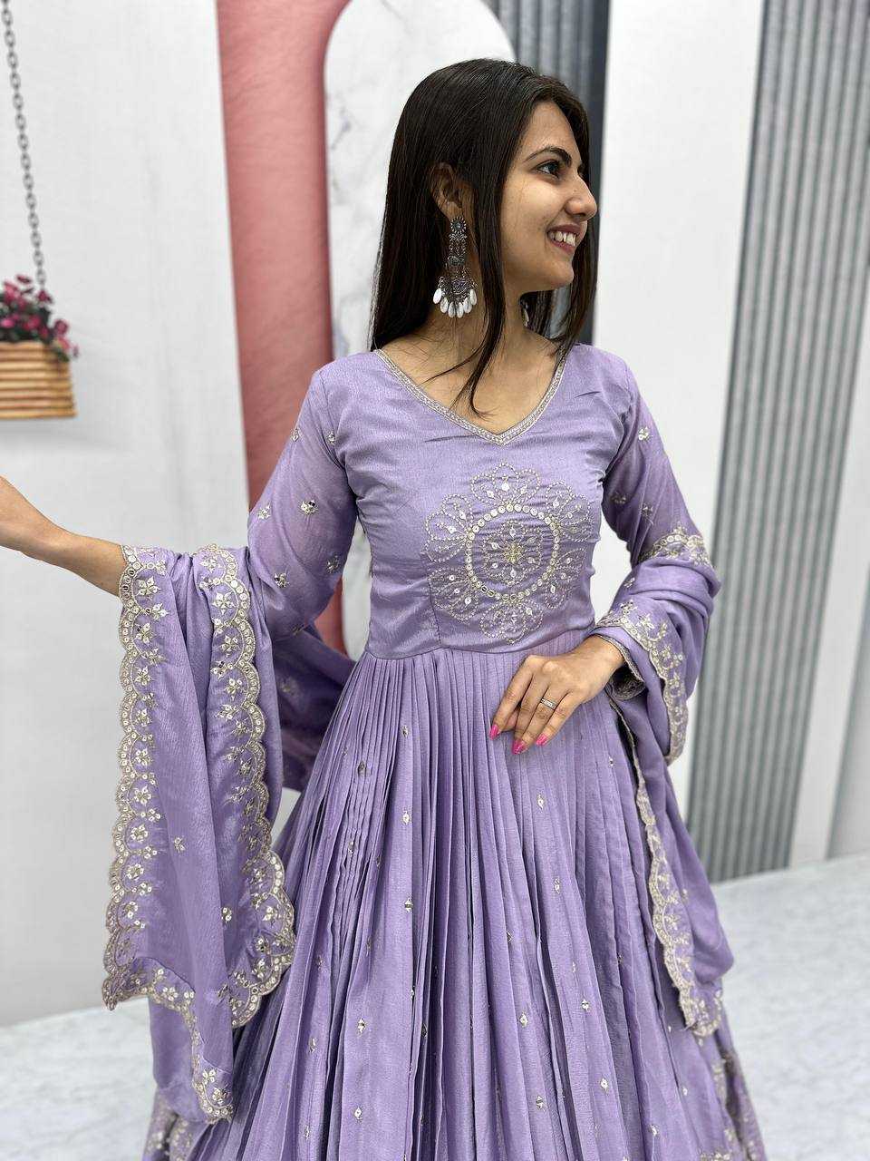 YNF CHINON KESH119 018 GOWNS WHOLESALE FANCY EMBROIDERY ANARKALI LONG WORK GOWNS MANUFACTURER