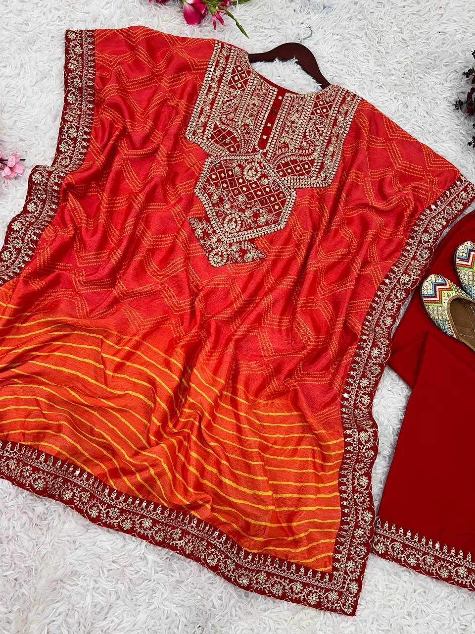 YNF CHINON KESH123 5206 KURTIS WHOLESALE PRINTED KURTIS WITH BOTTOM MIRROR WORK FANCY EMBROIDERED KURTIS MANUFACTURER