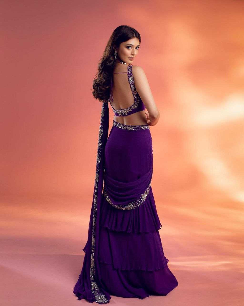 YNF CHINON KESH176 113 LEHENGA SAREES WHOLESALE LEHENGA SAREES FANCY EMBROIDERED RUFFLE PURPLE LEHENGAS MANUFACTURER