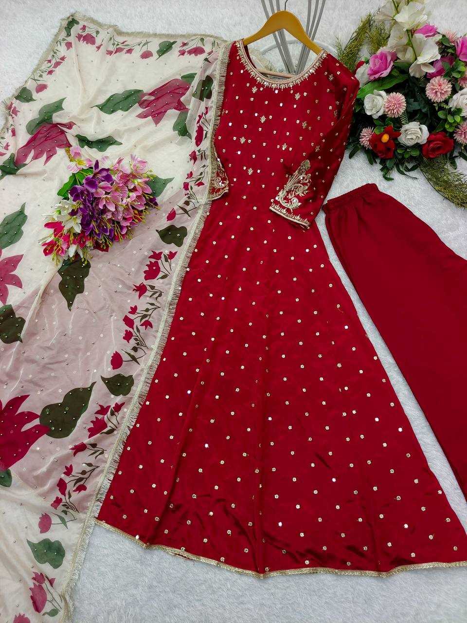 YNF CHINON SILK  KESH156 1134 GOWNS WHOLESALE ANARKALI LONG WORK PARTY WEAR EMBROIDERY GOWNS MANUFACTURER