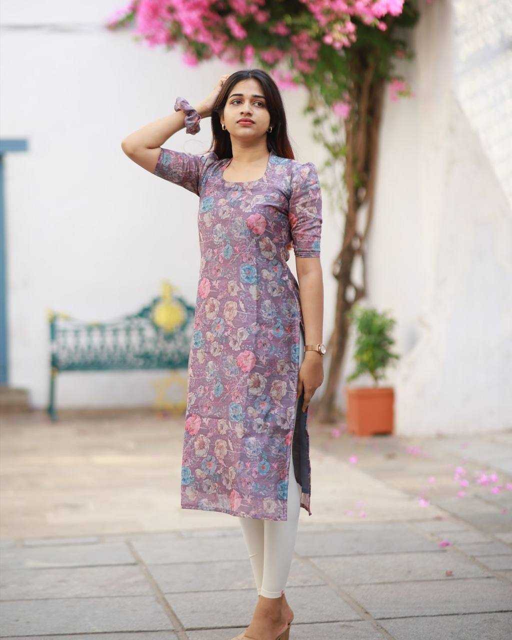 YNF COTTON KESH211 LDY51 KURTIS WHOLESALE PRINTED COTTON FANCY HALF SLEEVE PURPLE KURTIS MANUFACTURER