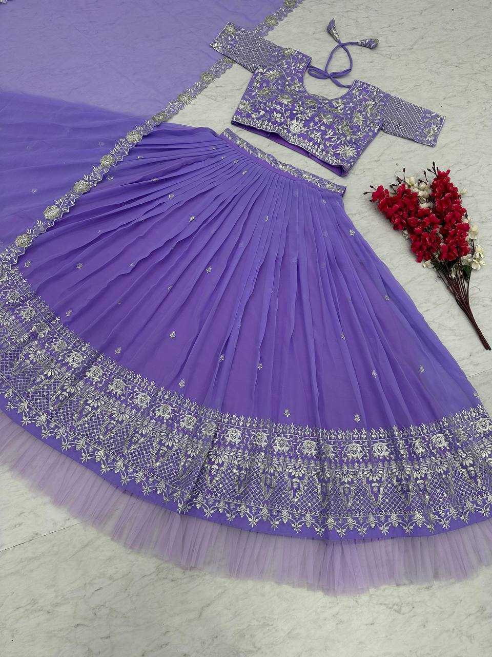 YNF FAUX GEORGETTE KESH120 153 LEHENGAS WHOLESALE TRADITIONAL EMBROIDERED LEHENGAS MANUFACTURER