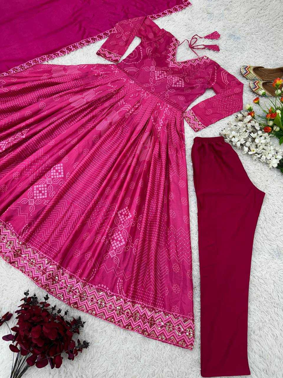 YNF FAUX GEORGETTE KESH125 3079 GOWNS WHOLESALE PRINTED EMBROIDERY ANARKALI LONG GEORGETTE BOLLYWOOD STYLE GOWNS MANUFACTURER