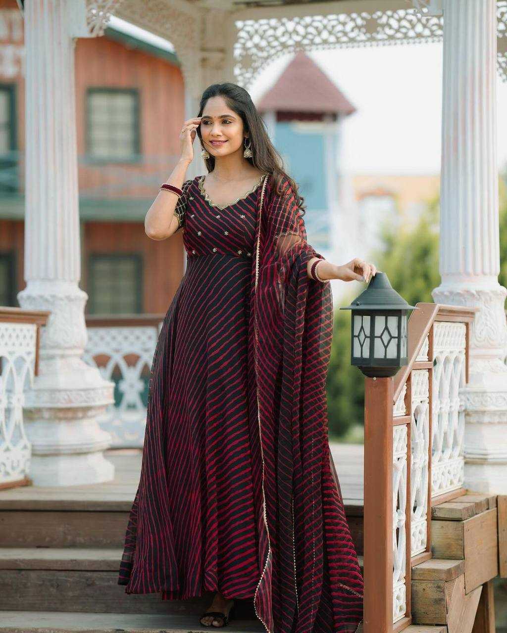 YNF FAUX GEORGETTE KESH211 LDY78 GOWNS WHOLESALE EMBROIDERY ANARKALI LONG GEORGETE GOWNS WITH DUPATTA MANUFACTURER